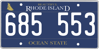 RI license plate 685553