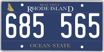 RI license plate 685565