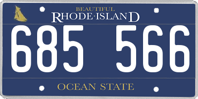 RI license plate 685566