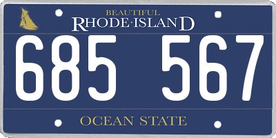 RI license plate 685567