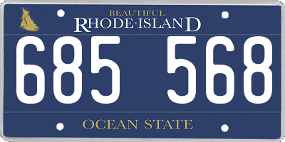 RI license plate 685568
