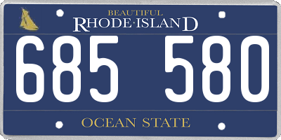 RI license plate 685580