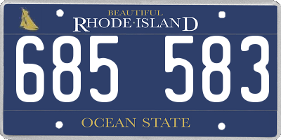 RI license plate 685583