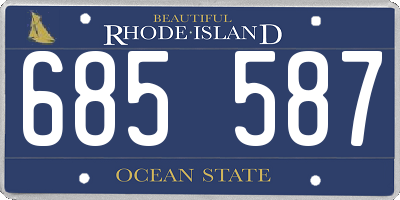 RI license plate 685587