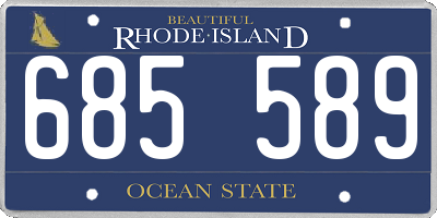 RI license plate 685589