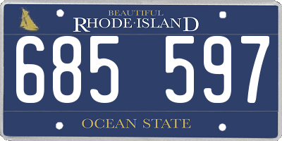 RI license plate 685597