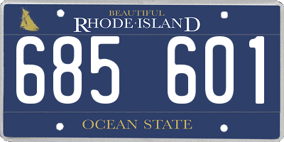 RI license plate 685601