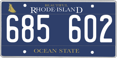 RI license plate 685602
