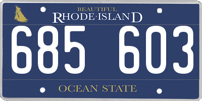 RI license plate 685603