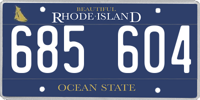 RI license plate 685604