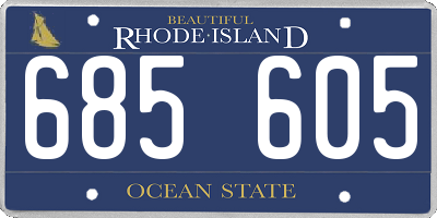 RI license plate 685605