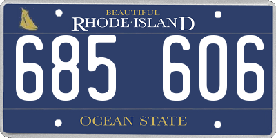 RI license plate 685606