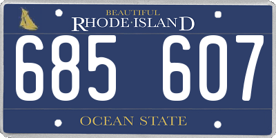 RI license plate 685607