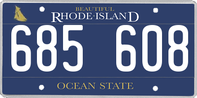RI license plate 685608