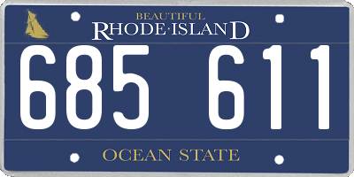 RI license plate 685611