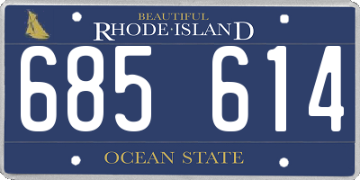 RI license plate 685614