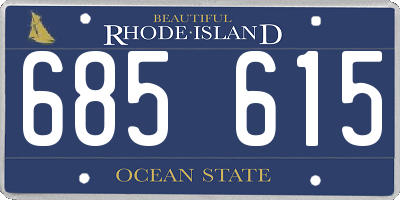 RI license plate 685615