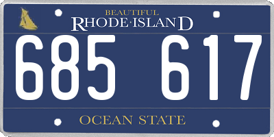 RI license plate 685617
