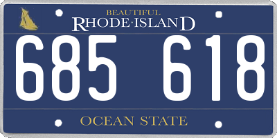 RI license plate 685618