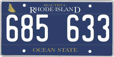 RI license plate 685633