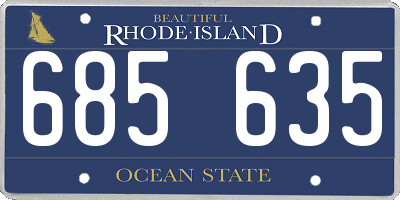 RI license plate 685635