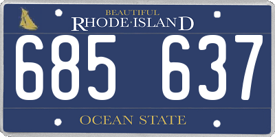 RI license plate 685637