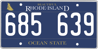 RI license plate 685639