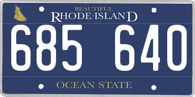 RI license plate 685640