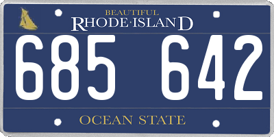 RI license plate 685642