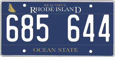 RI license plate 685644