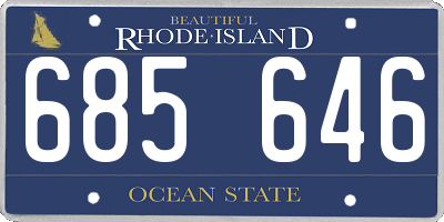 RI license plate 685646