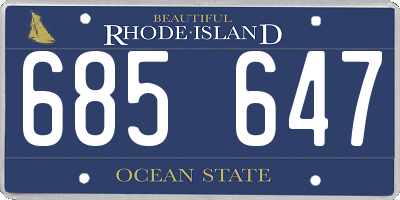 RI license plate 685647