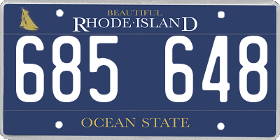 RI license plate 685648