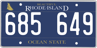 RI license plate 685649