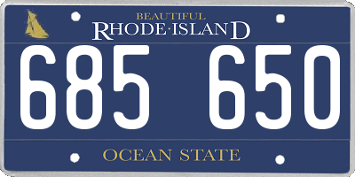 RI license plate 685650