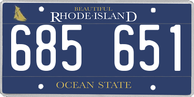 RI license plate 685651