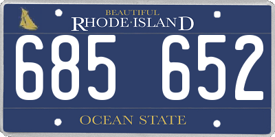 RI license plate 685652