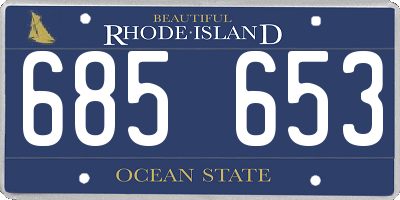 RI license plate 685653