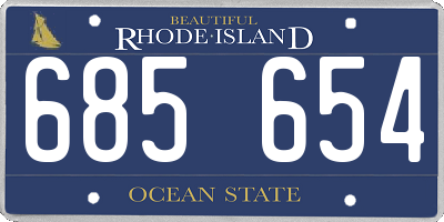 RI license plate 685654