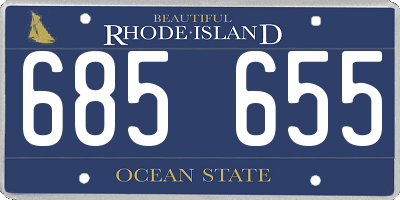 RI license plate 685655