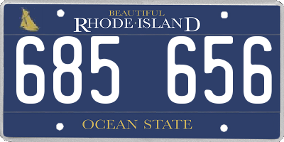 RI license plate 685656