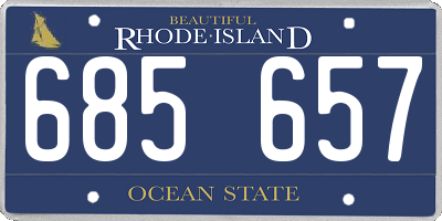 RI license plate 685657