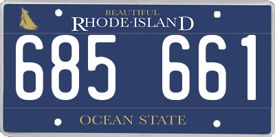 RI license plate 685661