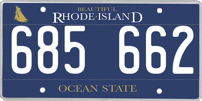 RI license plate 685662