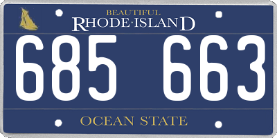 RI license plate 685663