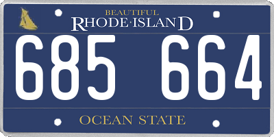 RI license plate 685664