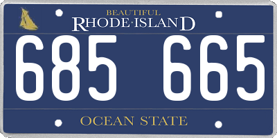 RI license plate 685665
