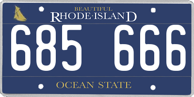 RI license plate 685666