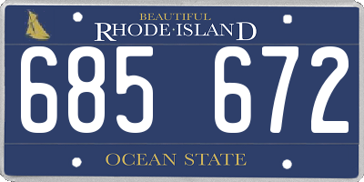 RI license plate 685672
