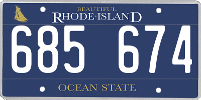 RI license plate 685674